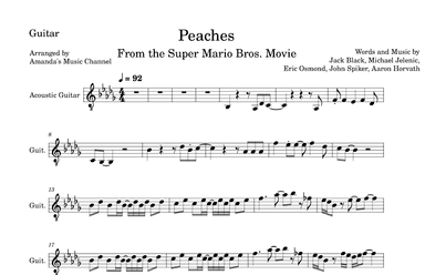 Peaches (arr. Amanda's Music Channel)