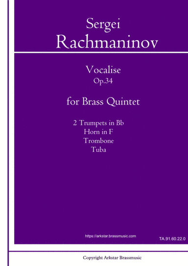 Rachmaninov: Vocalise for Brass Quintet (arr. Arkstar Brassmusic)