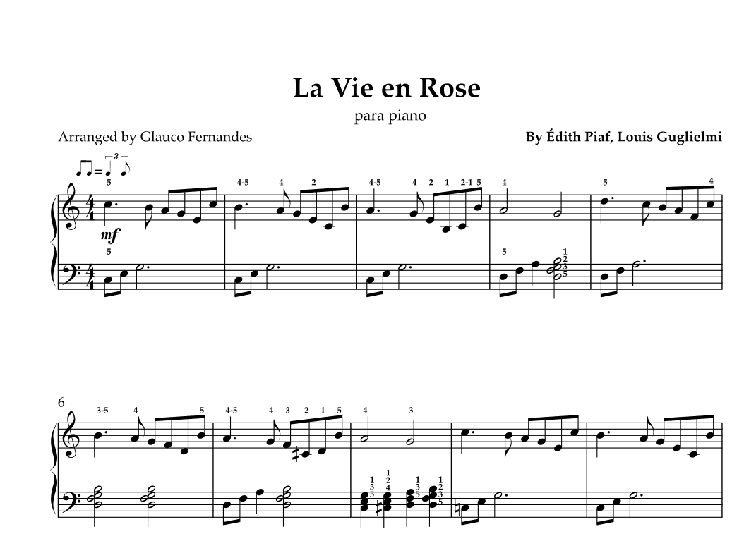La Vie En Rose (arr. Glauco Fernandes)
