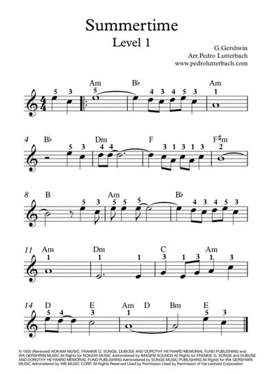 Summertime (arr. Pedro Lutterbach)