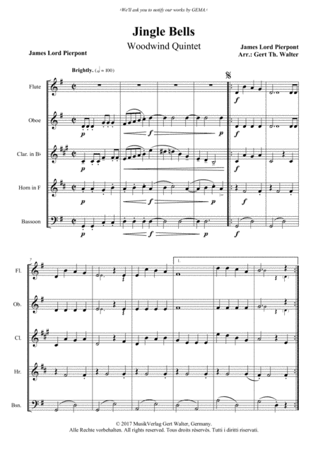 Jingle Bells (arr. Gert Th. Walter)