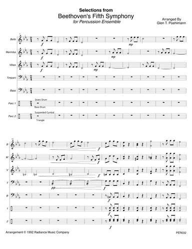 BEETHOVEN'S FIFTH SYMPHONY - Percussion Ensemble (arr. Glen Poehlmann)
