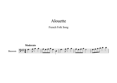 Alouette - French Folk Song (Bassoon) (arr. Digital Book Music)