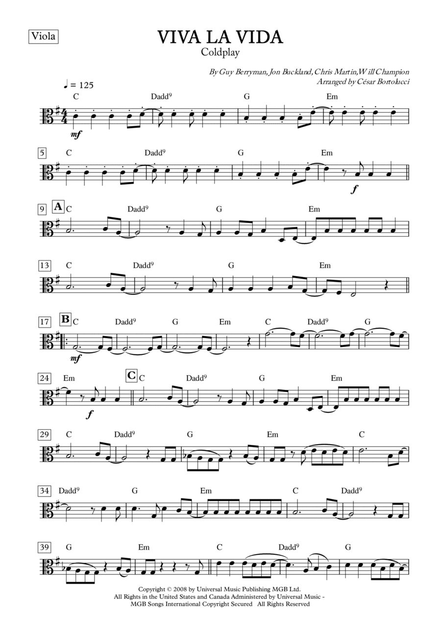 Viva La Vida (arr. ACT Bortolucci)