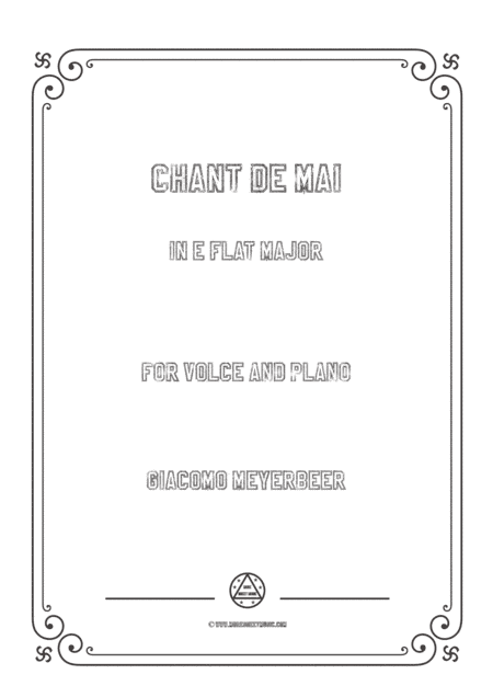 Meyerbeer-Chant de mai in E flat Major,for Voice and Piano (arr. MSM)