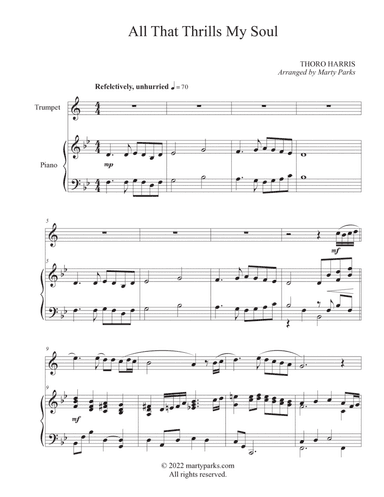All That Thrills My Soul (Trumpet-Piano) (arr. Marty Parks)