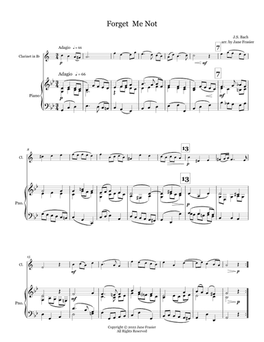 Forget Me Not (Vergiss mein nicht) (arr. Jane Frasier)