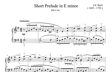 Bach Short Prelude in E minor BWV 941 (arr. Ben Choupak)