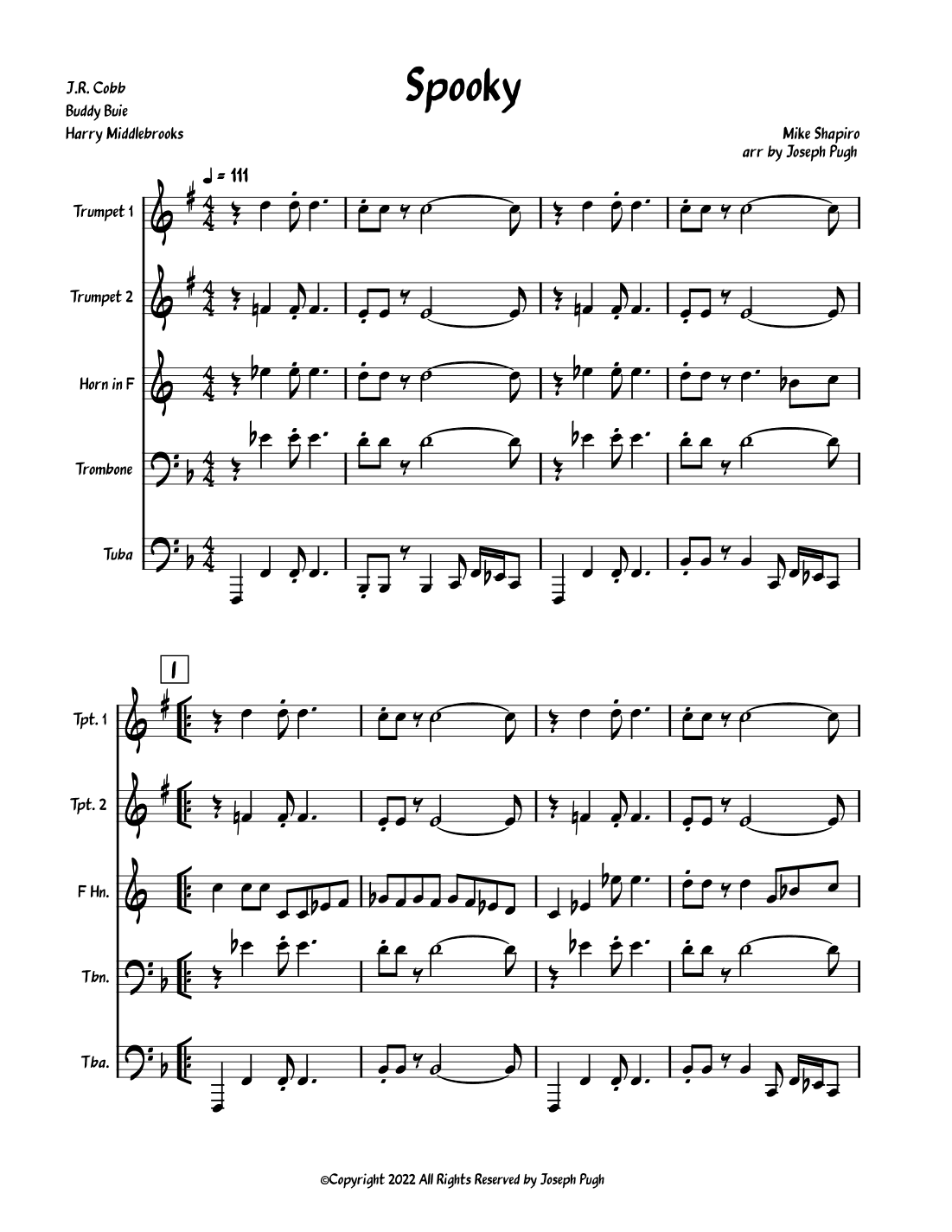 Spooky (arr. Joseph Pugh)