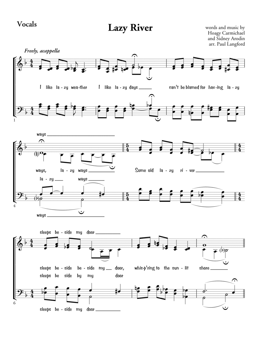 Lazy River (arr. Paul Langford)