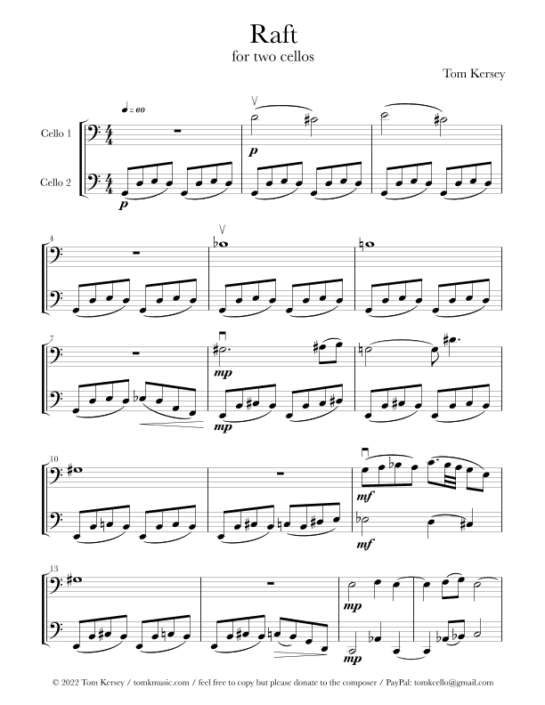 Raft - for two cellos