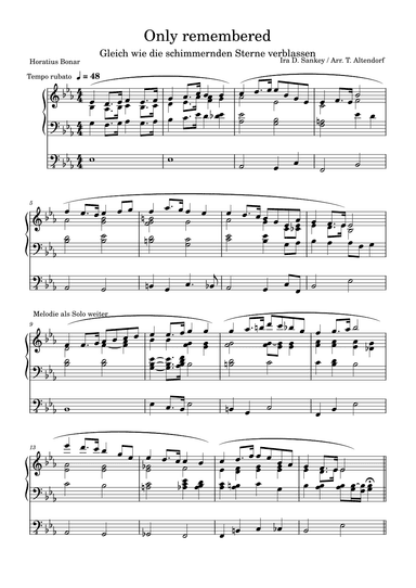 Gleich wie die schimmernden Sterne verblassen - only remembered (arr. T. Altendorf)