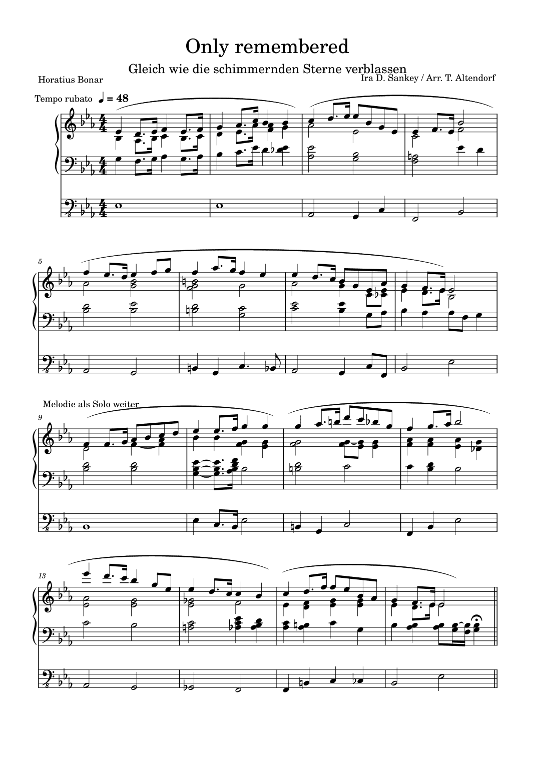 Gleich wie die schimmernden Sterne verblassen - only remembered (arr. T. Altendorf)