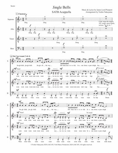 Jingle Bells - SATB Acappella Dance Mix (arr. Yoshie Nakayama)