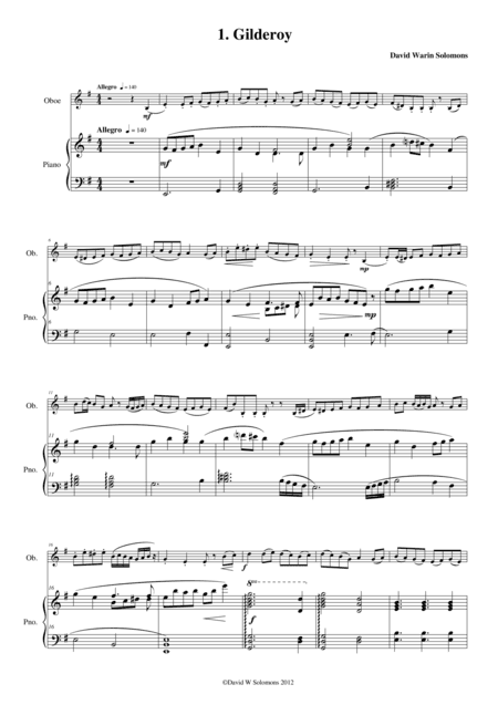 Folk Song Snapshots for Oboe and Piano (arr. David Warin Solomons)