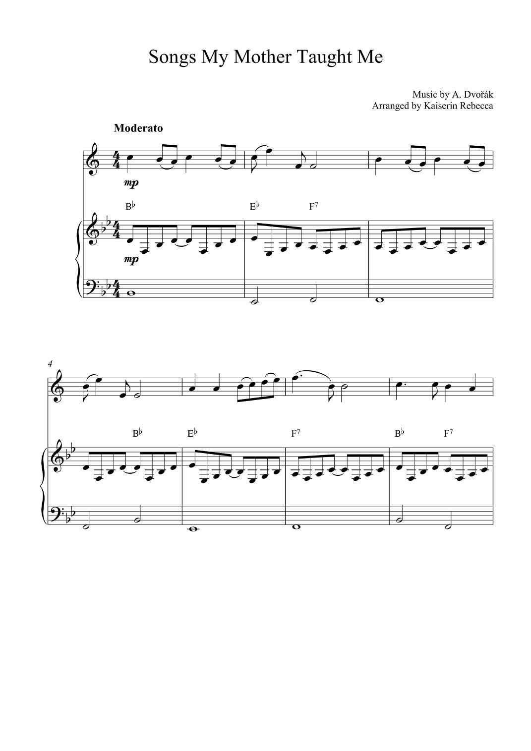 Songs My Mother Taught Me (arr. Kaiserin Rebecca)