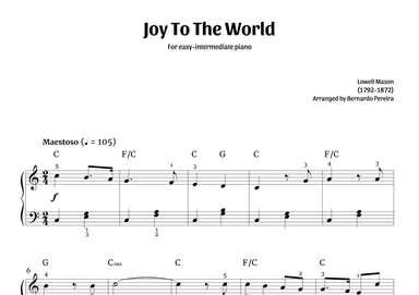 Joy To The World (easy-intermediate piano) (arr. Bernardo Pereira)