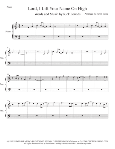 Lord, I Lift Your Name On High (arr. Kevin Busse)