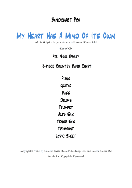 My Heart Has A Mind Of Its Own (arr. Nigel Hanley)