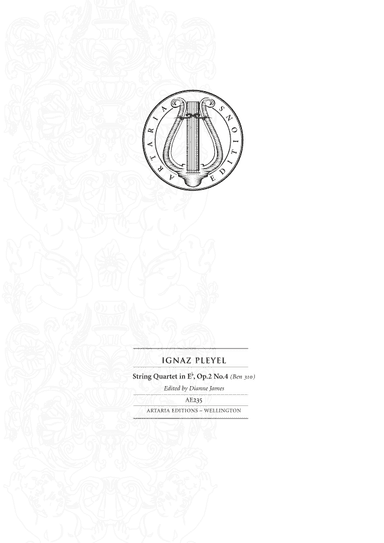 String Quartet in E flat major, Op. 2, No. 4 (Benton 310)  - Score Only (arr. Artaria Editions)