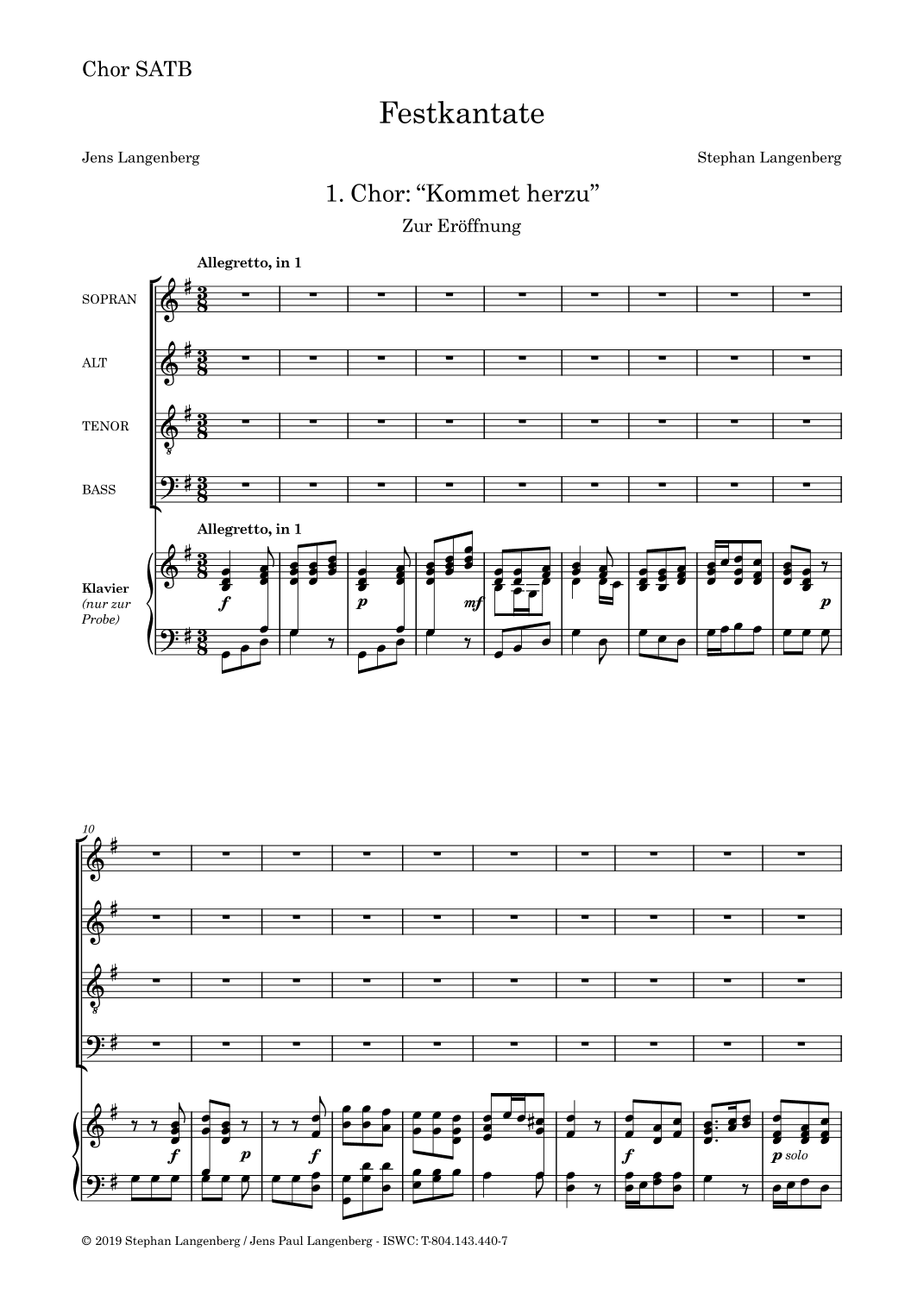 Festkantate (Choir SATB)