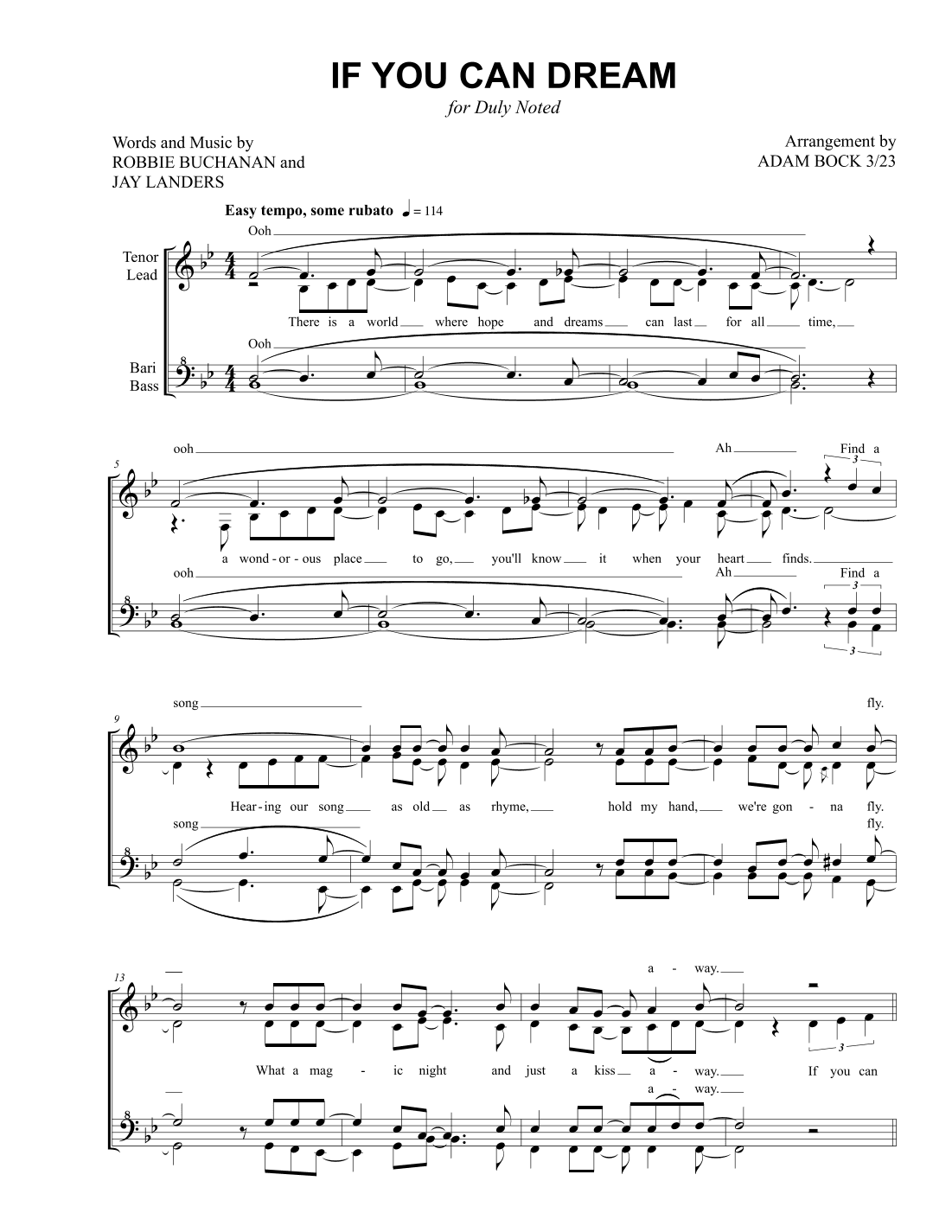 If You Can Dream (arr. Adam Bock)