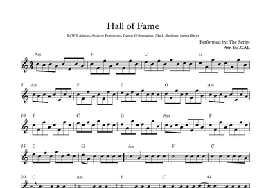 Hall Of Fame (arr. Arr. Ed.CAL)