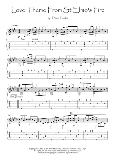 Love Theme From "st. Elmo's Fire" (arr. PianoSheetNow)