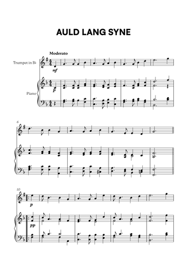 Auld Lang Syne (for Trumpet and Piano) (arr. Cadenza Editions)