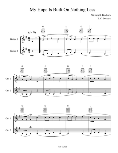 My Hope Is Built On Nothing Less (Guitar Duet or Trio) (arr. B. C. Dockery)