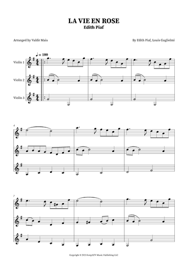 La Vie En Rose (arr. Valdir Maia)