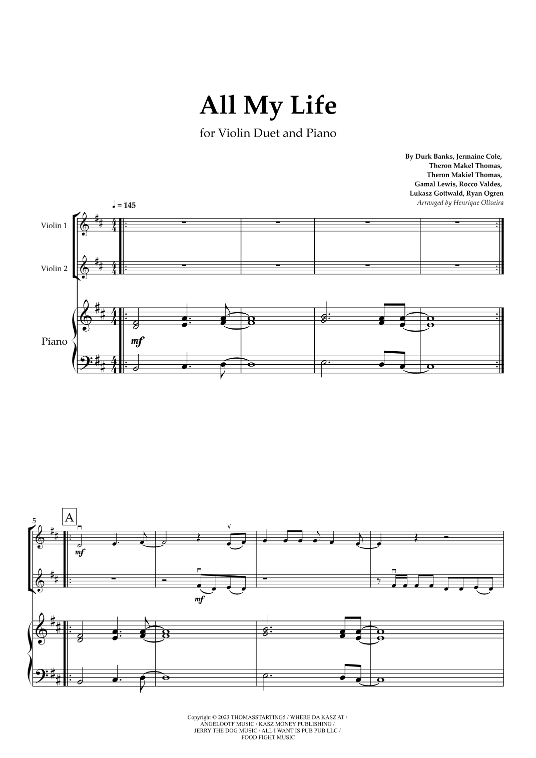 All My Life (arr. Henrique Oliveira)