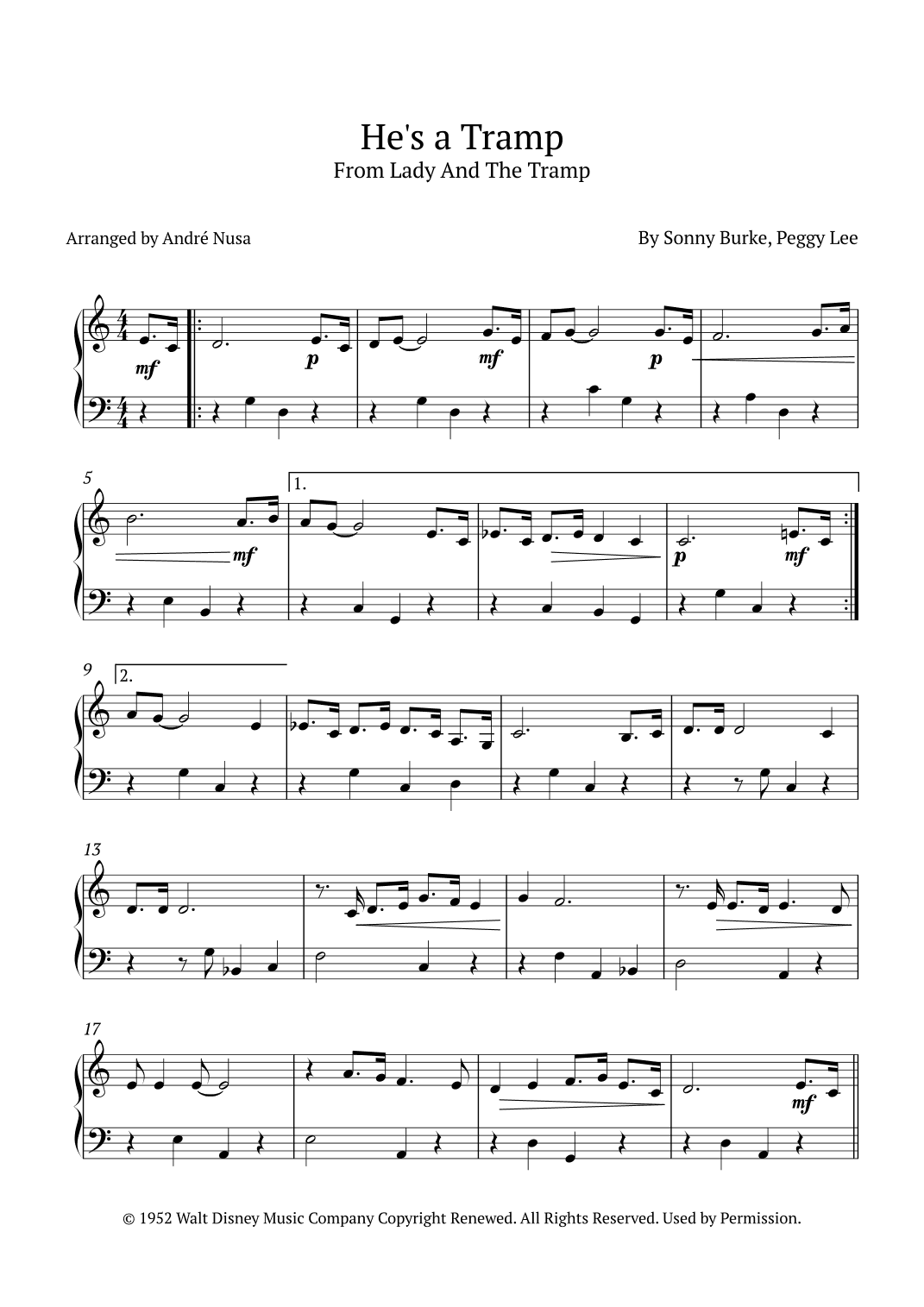He's A Tramp (arr. André Nusa)