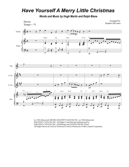 Have Yourself A Merry Little Christmas  from MEET ME IN ST. LOUIS (arr. Stephen DeCesare)