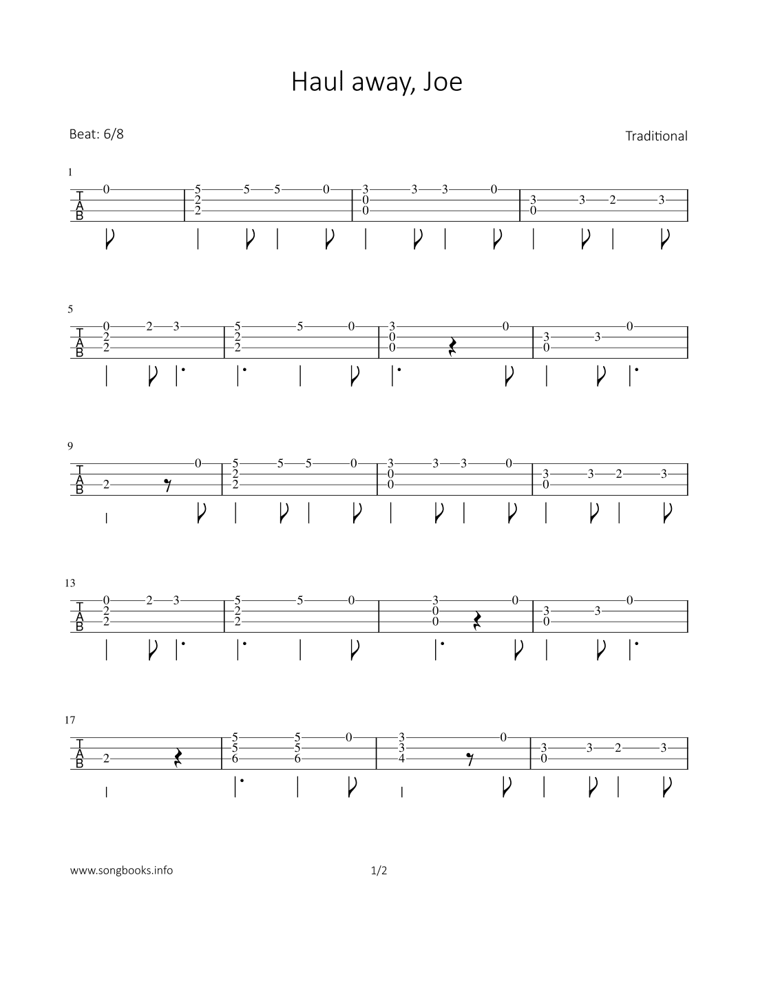 Haul away, Joe (arr. Bettina Schipp)