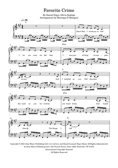 Favorite Crime (arr. Henrique F Mangoni)