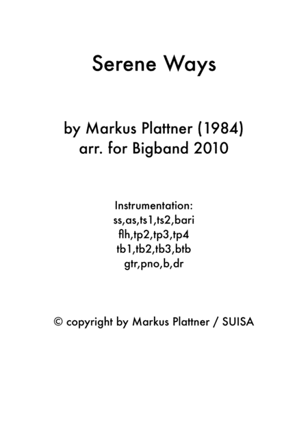 Serene Ways for Bigband