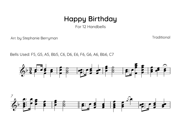 Happy Birthday (arr. Stephanie Berryman)
