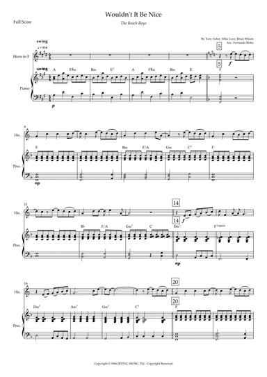 Wouldn't It Be Nice (arr. Fernando Britto)