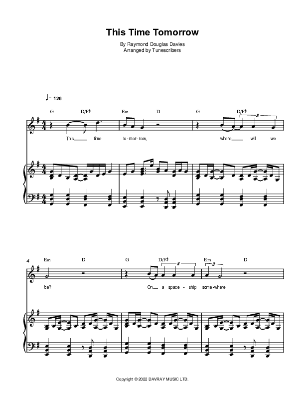 This Time Tomorrow (arr. Tunescribers)