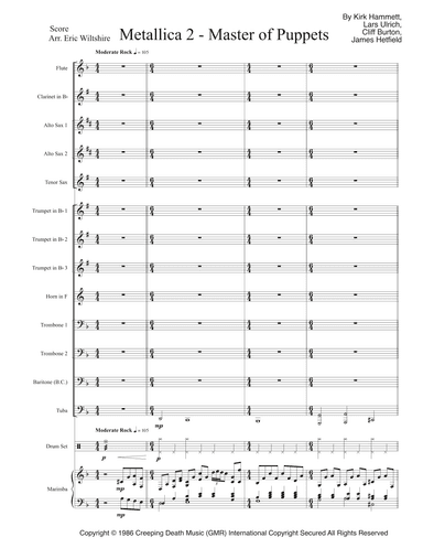 Master Of Puppets (arr. Eric Wiltshire)