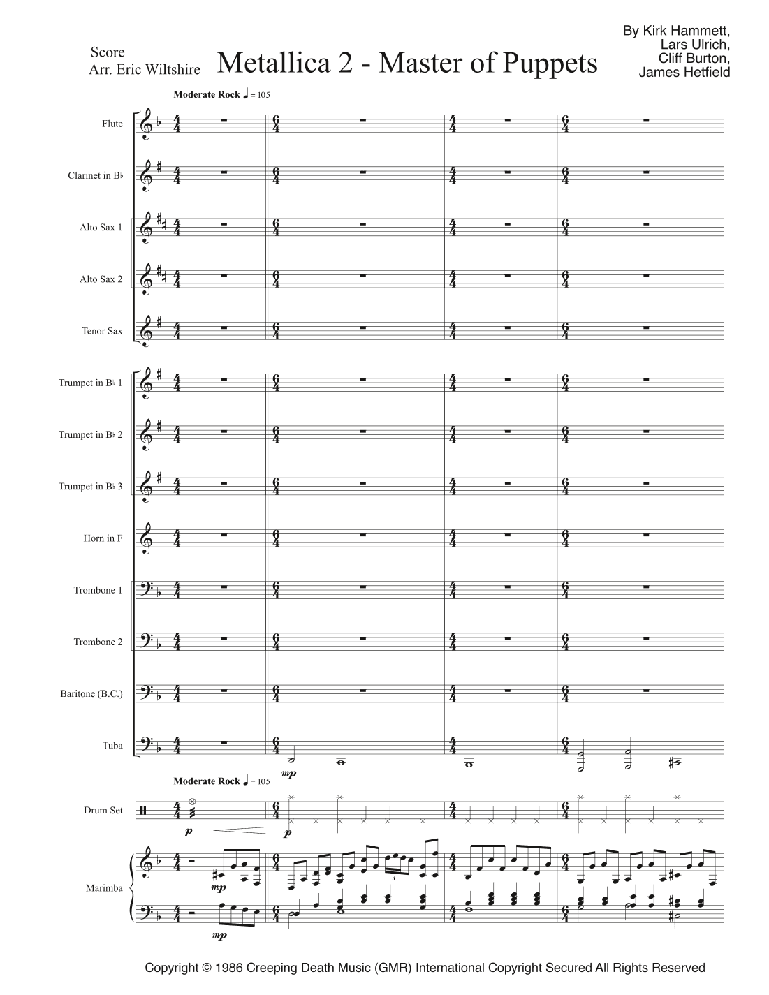 Master Of Puppets (arr. Eric Wiltshire)