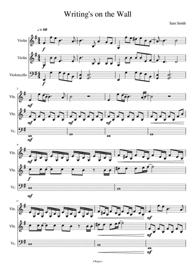 Writing's On The Wall from the film SPECTRE (arr. Julia Rogers)