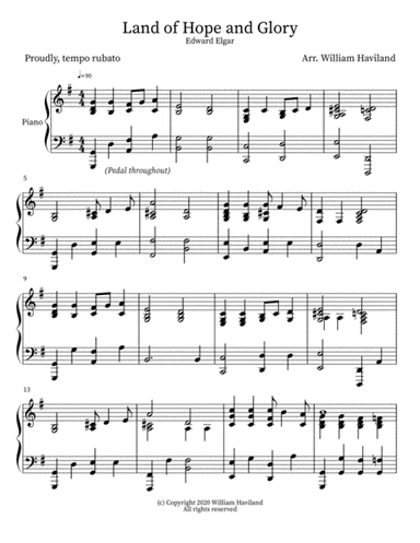 Elgar: Land of Hope and Glory [Proms, Pomp and Circumstance - arr. for solo piano] (arr. William Haviland)