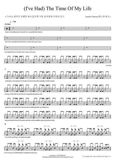 (i've Had) The Time Of My Life (arr. COPYDRUM)