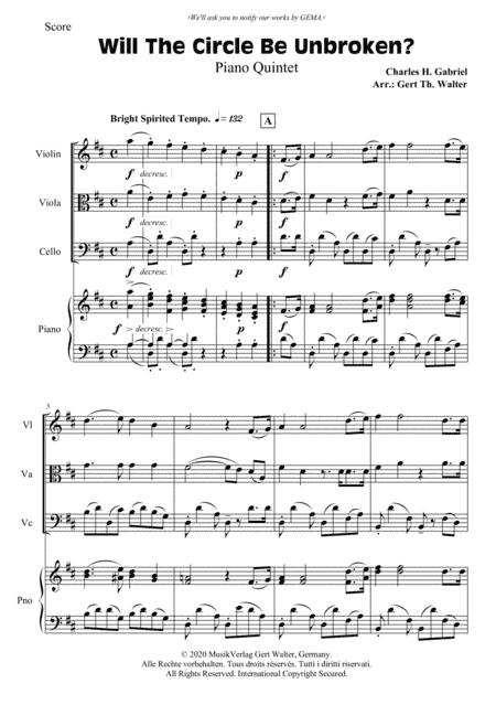 Will The Circle Be Unbroken? (arr. Gert Th. Walter)