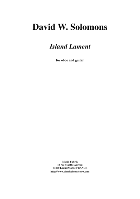 David Warin Solomons: Island Lament for oboe and guitar