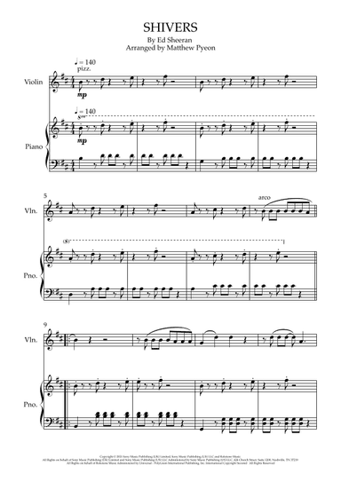 Shivers (arr. Matthew pyeon)