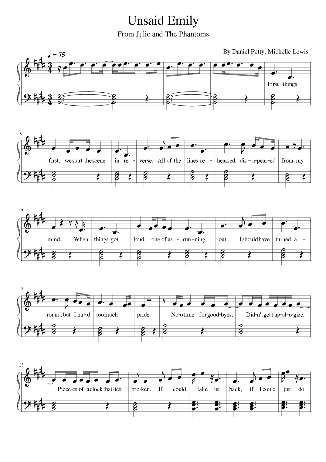 Unsaid Emily (arr. poon)