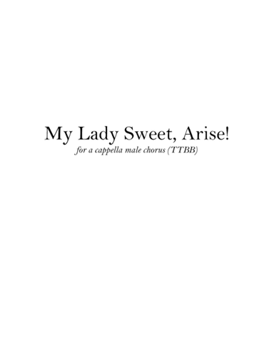 My Lady Sweet, Arise!